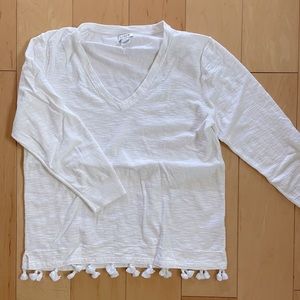 Jcrew linen top with tassle detail